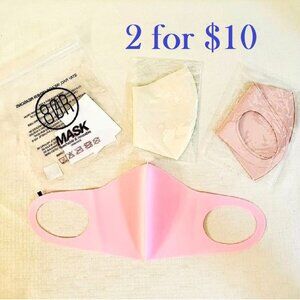 3-Pack 80R Washable Reusable Face Masks Cloth Pink Tan Cream